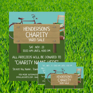 Green Lawn, Charity Yard Sale Event Advertising Flyer