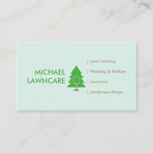 Green LawnCare Landscape Grass Mowing Business Card