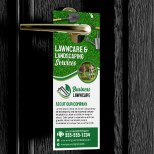 Green Lawncare Landscaping Garden Lawn Care Mowing Door Hanger