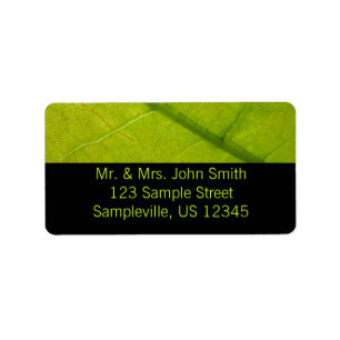 Green Leaf Abstract Nature Photography Label