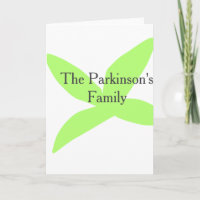 Green leaf abstract pastel family name retro boho 