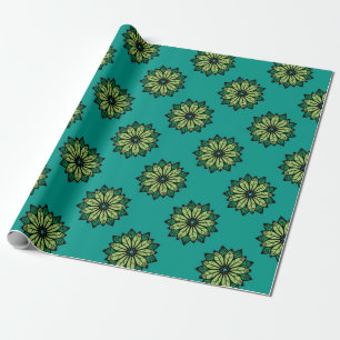 Green Leaf and Flower seamless pattern background. Wrapping Paper