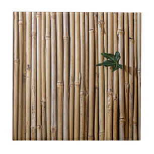 Green Leaf Bamboo Abstract Pattern Tile