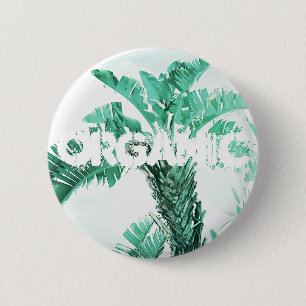 Green leaf banana plant 6 cm round badge