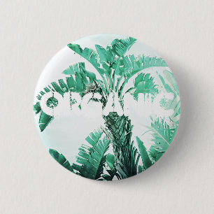 Green leaf banana plant 6 cm round badge