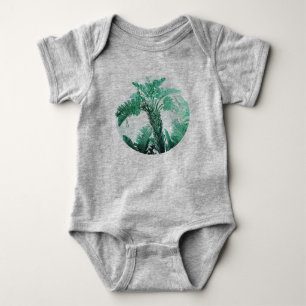 Green leaf banana plant baby bodysuit