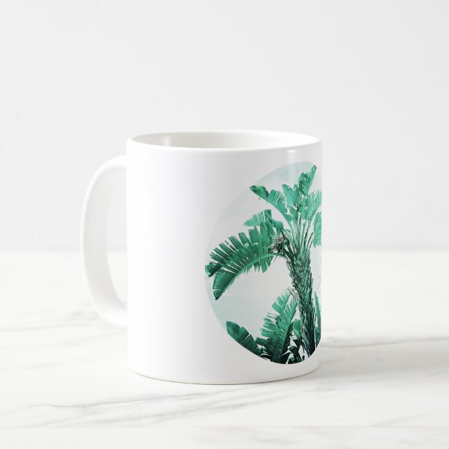 Green leaf banana plant coffee mug (Front Left)