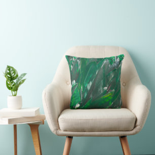 Green leaf banana plant leaves pastel cushion