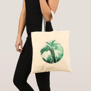 Green leaf banana plant tote bag