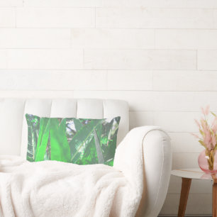Green leaf banana type plant leaves pastel lumbar cushion