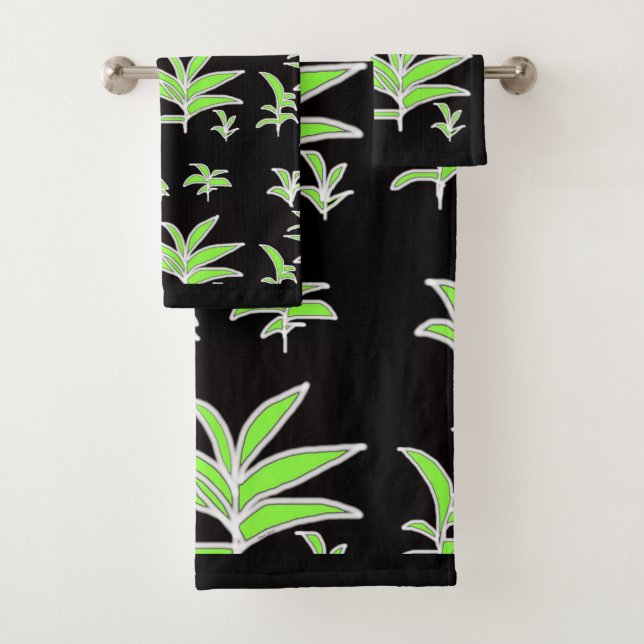 Green Leaf  Bath Towel Set (Insitu)