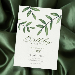 Green Leaf birthday Invitation