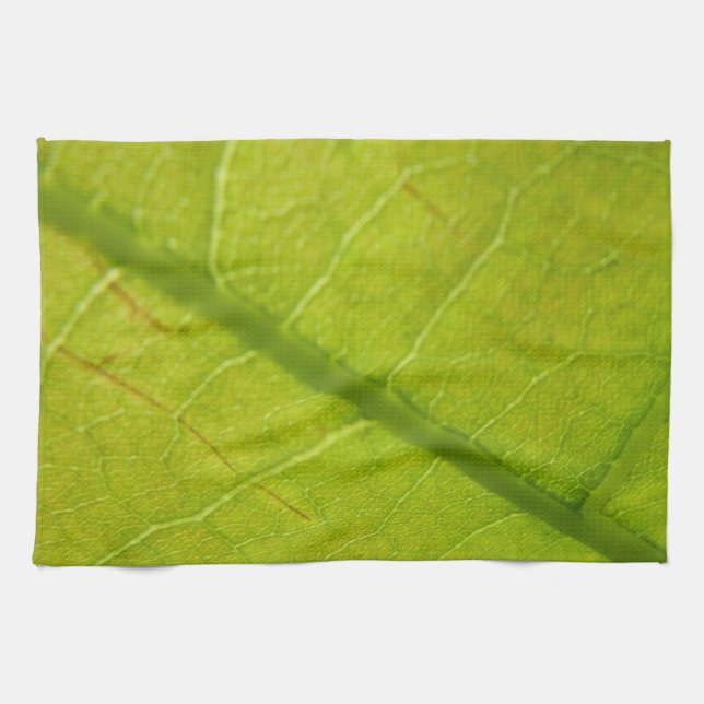 Green Leaf Botanical Nature Photography Tea Towel (Horizontal)