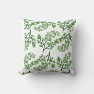 Green Leaf Branch Seamless Pattern Cushion