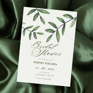 Green Leaf  bridal shower Invitation