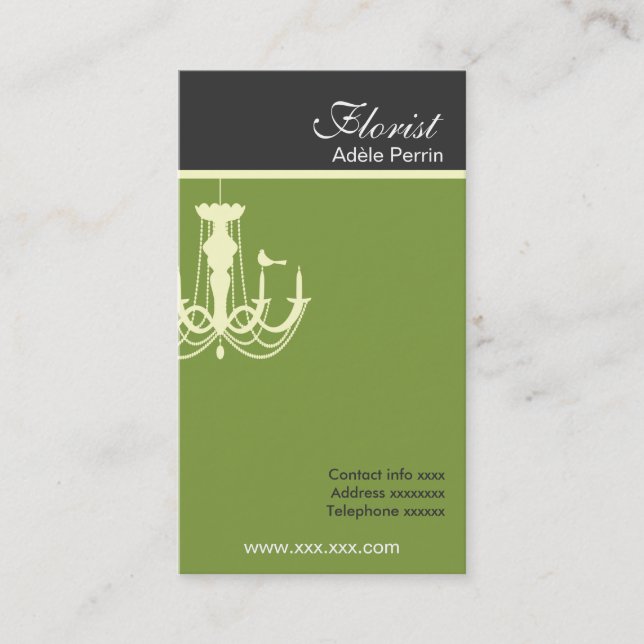 Green leaf Business card (Front)