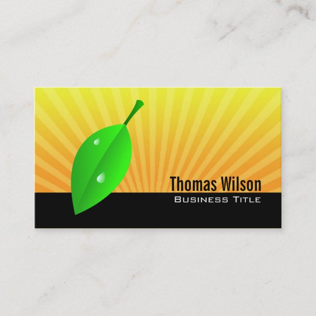 Green Leaf Business Cards (Front)