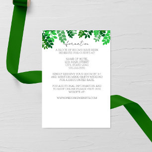 Green Leaf Canopy Wedding Enclosure Card