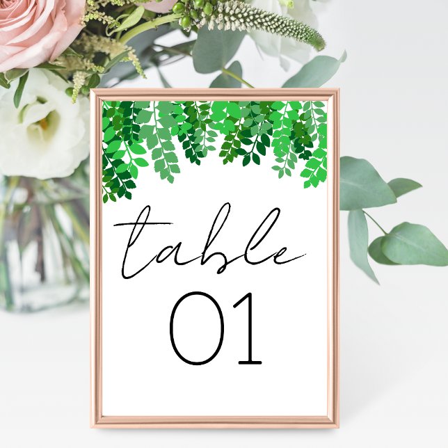 Green Leaf Canopy Wedding Table Number (Creator Uploaded)