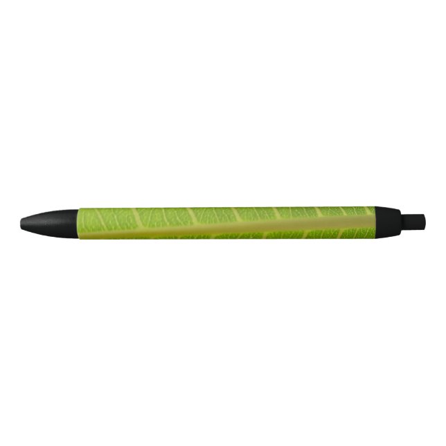 Green Leaf Design Black Ink Pen (Front)