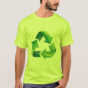 Green Leaf Eco-Friendly Recycling Symbol T-Shirt