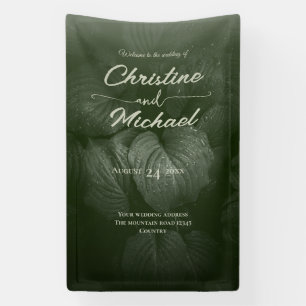 Green leaf elegant greenery spring wedding banner