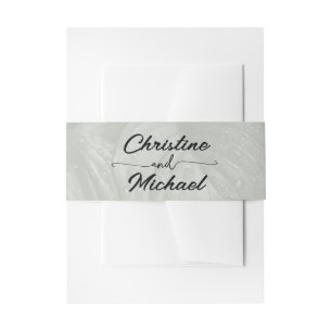 Green leaf elegant greenery spring wedding invitation belly band