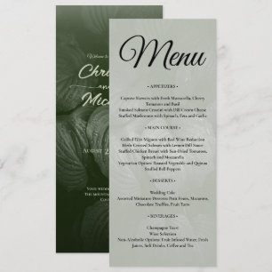 Green leaf elegant greenery spring wedding menu