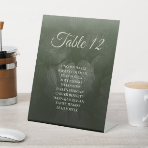 Green leaf elegant greenery spring wedding pedestal sign