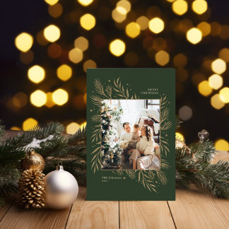 Green Leaf Family Photo Frame Card