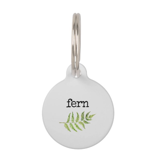 Green Leaf Fern Pet Tag (Front)
