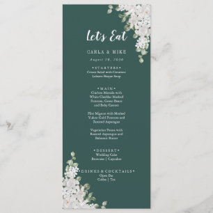 Green Leaf Floral Thank You and Wedding Menu