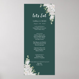 Green Leaf Floral Thank You and Wedding Menu Poster