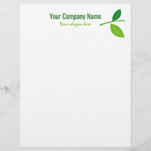 Green leaf gardener company logo custom personalized letterhead