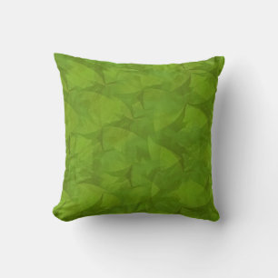 Green Leaf Green Abstract Art Pillow