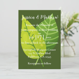 Green Leaf Greenery Wedding Invitation Garden