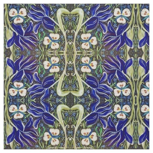 Green Leaf Iris Fabric (Swatch)