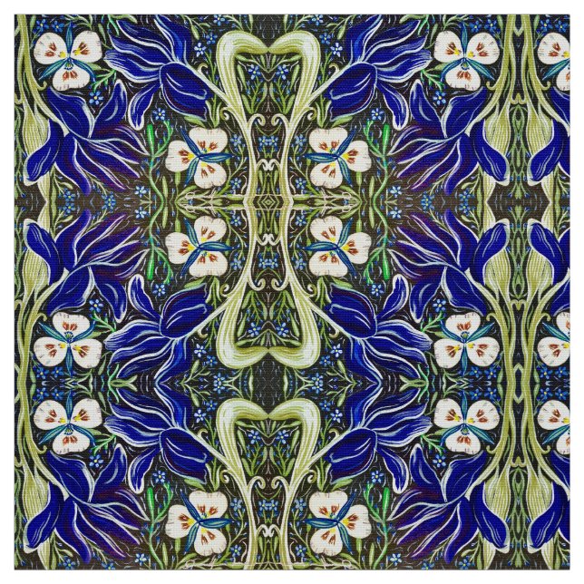 Green Leaf Iris Fabric (Swatch)