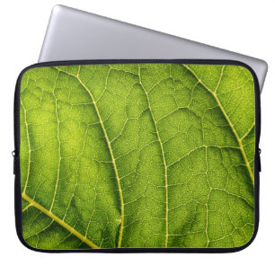 Green leaf laptop sleeve