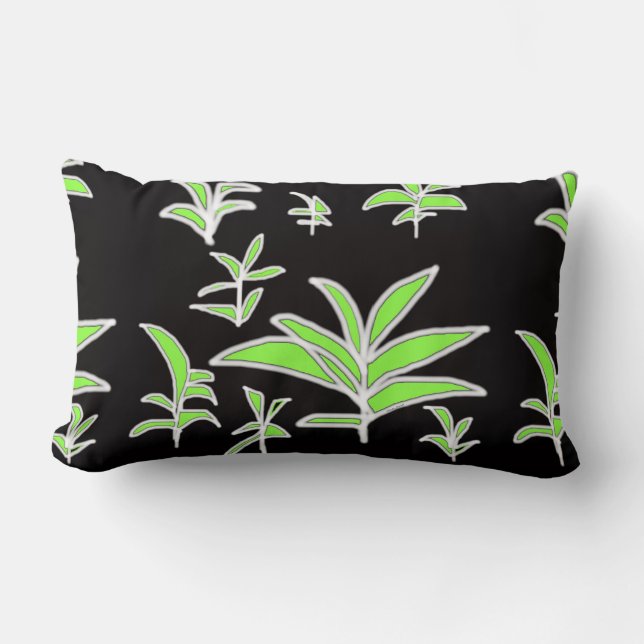 Green Leaf  Lumbar Cushion (Front)