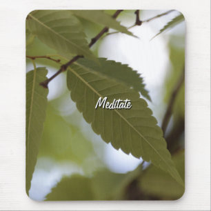green leaf meditate nature garden photo branch mouse pad