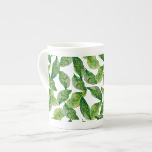 Green leaf mug