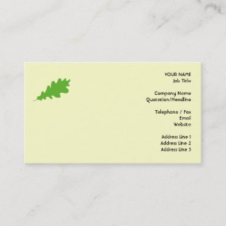 Green Leaf, Oak Tree leaf Design. Business Card