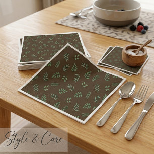 Green Leaf Party Napkins – Fresh Botanical Look