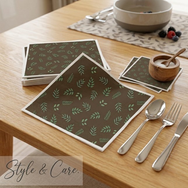 Green Leaf Party Napkins – Fresh Botanical Look (Green Leaf Party Napkins – Fresh Botanical Look)