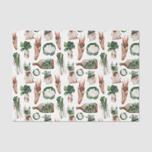 Green Leaf Pattern 14 Herbs Tissue Paper