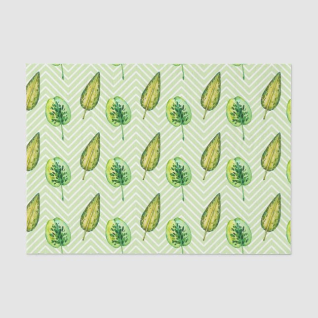 Green Leaf Pattern 22 Tissue Paper (Front)