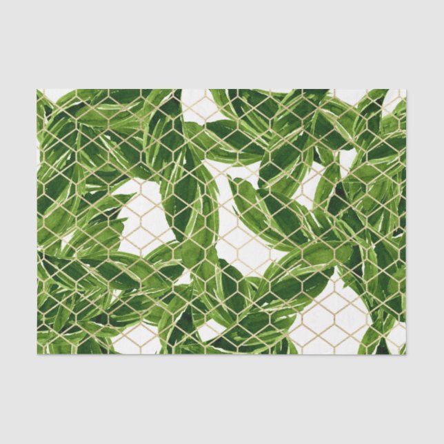Green Leaf Pattern 3 Tissue Paper (Front)