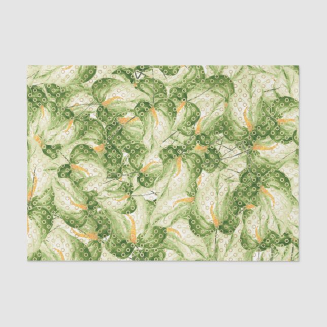 Green Leaf Pattern 6 Tissue Paper (Front)