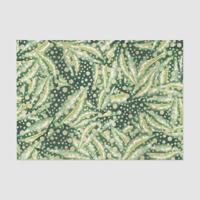 Green Leaf Pattern 8 Tissue Paper (Front)